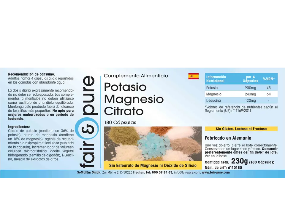 Citrato de Potasio y Magnesio