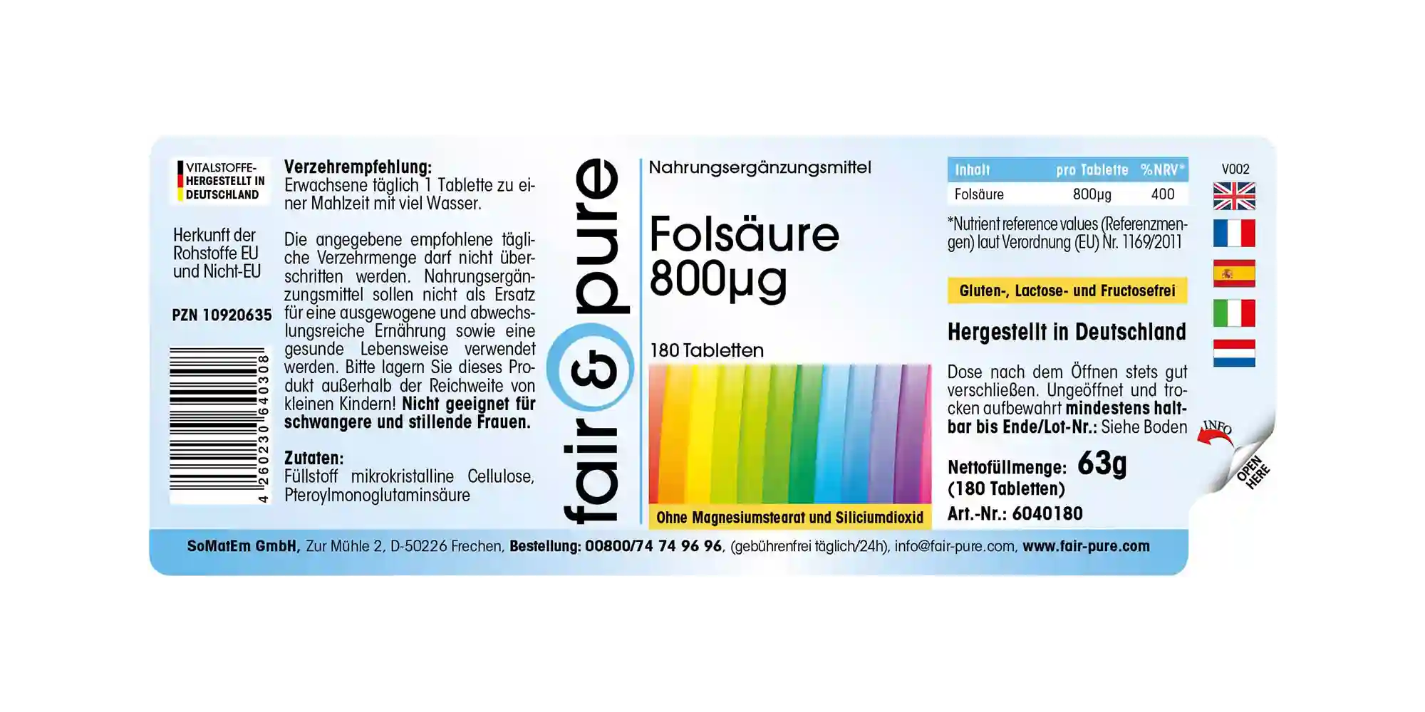 Acide folique 800µg