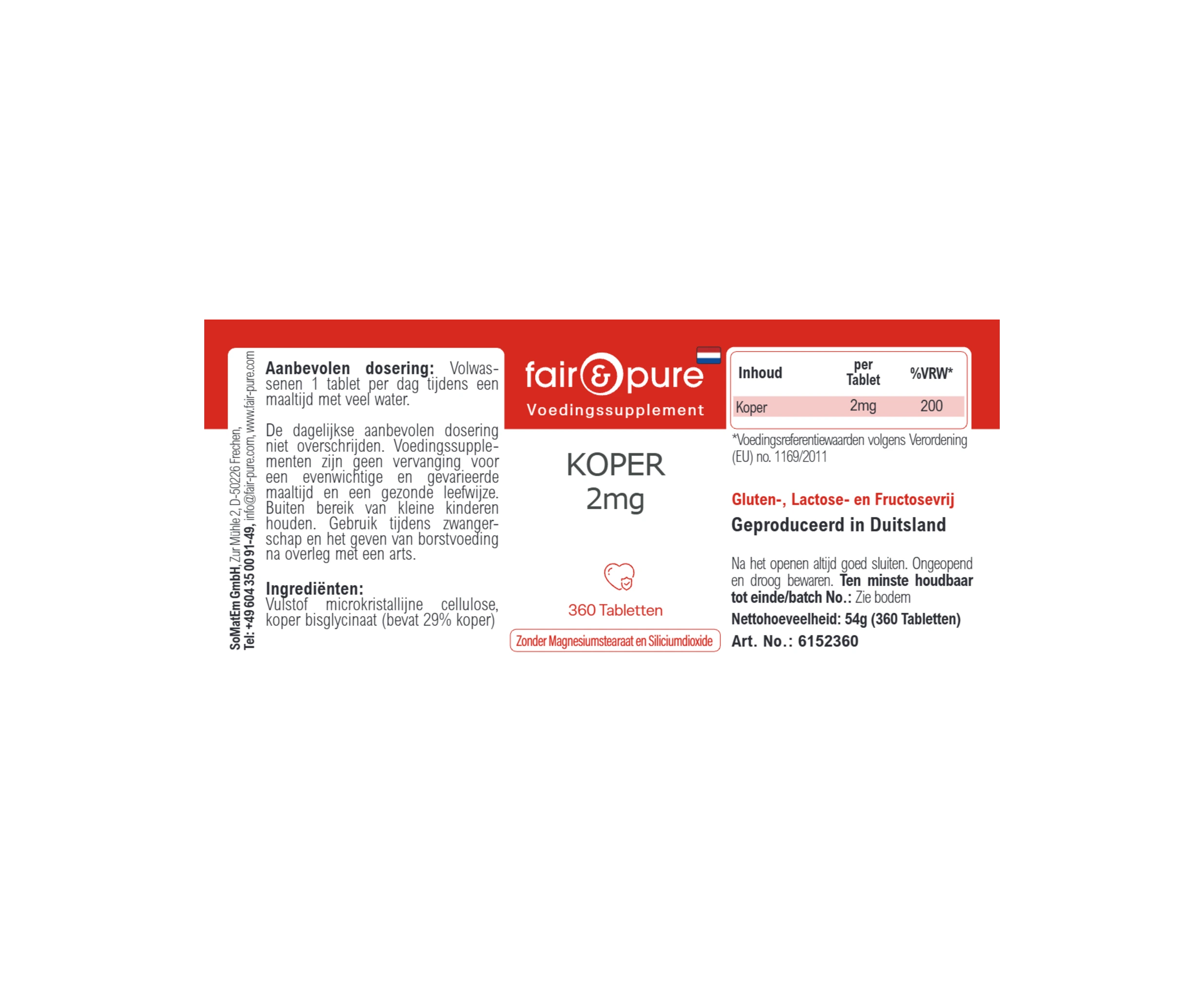 Kupfer 2mg - 360 Tabletten | fair-pure