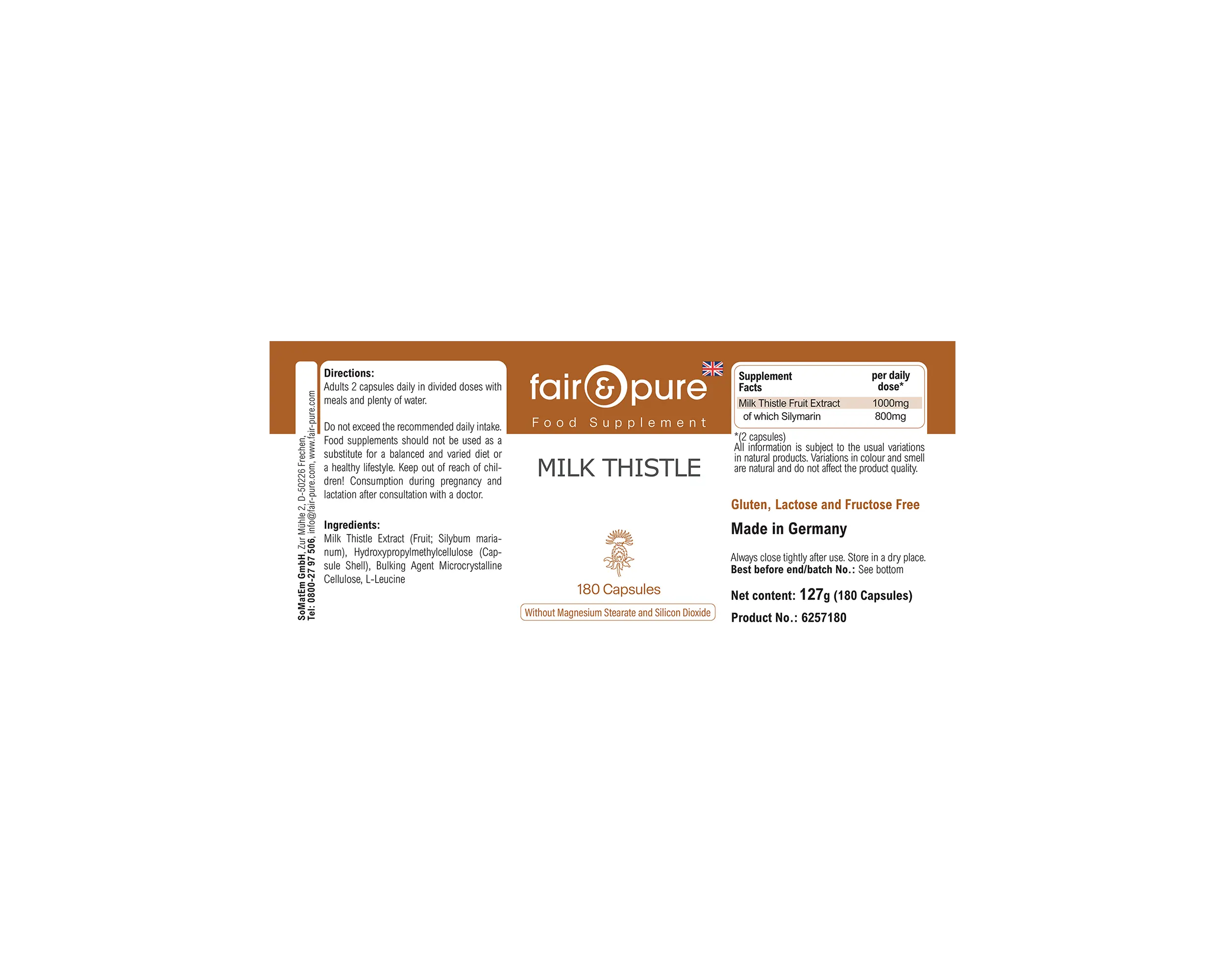 Mariendistel - 180 Kapseln | fair-pure