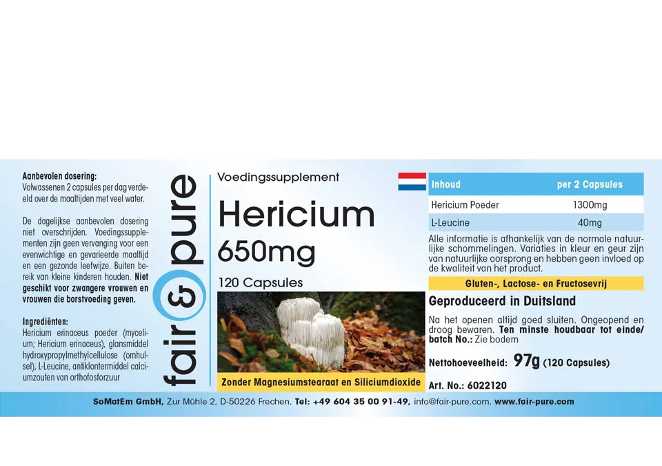 Hericium Erinaceus 650mg