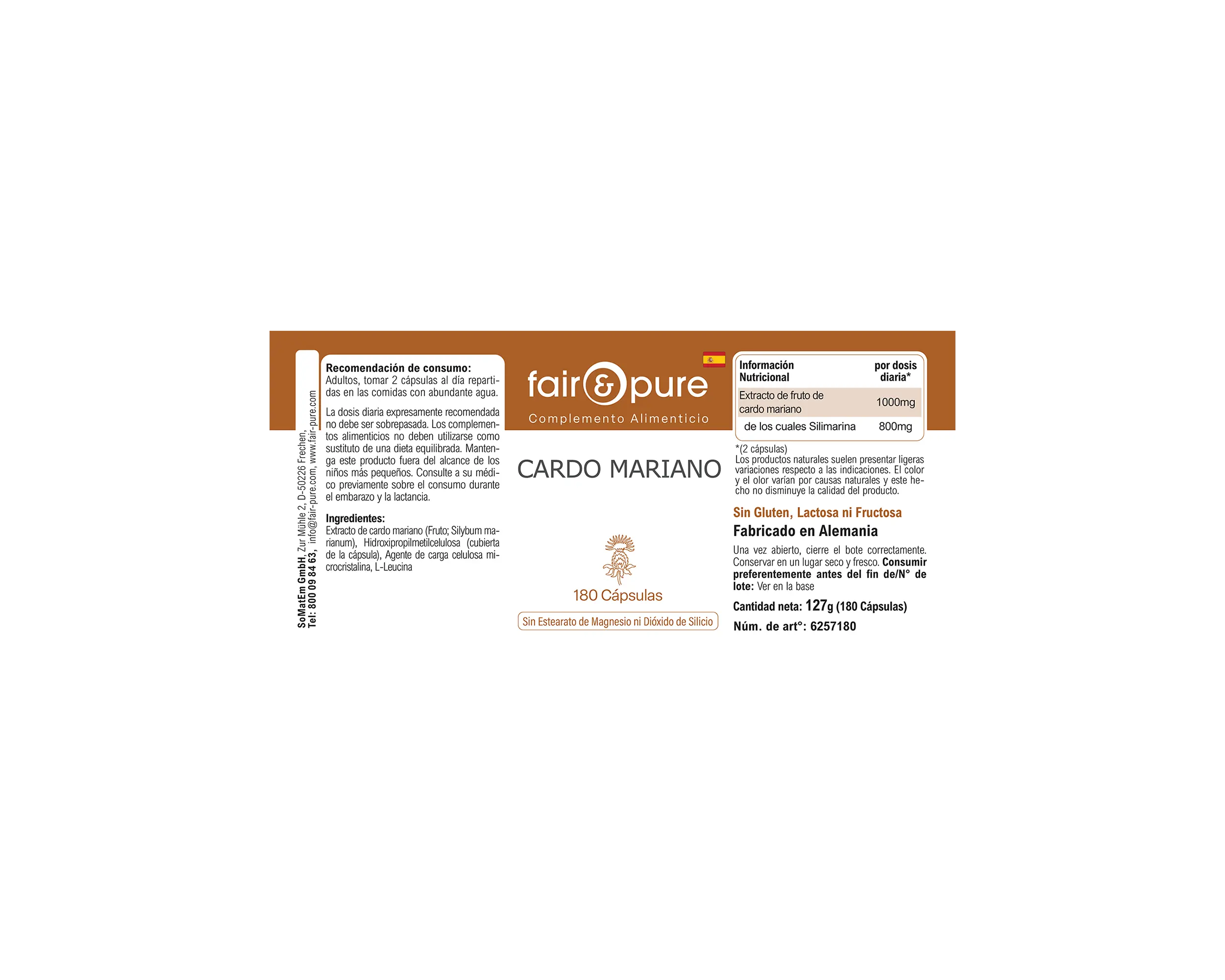 Mariendistel - 180 Kapseln | fair-pure