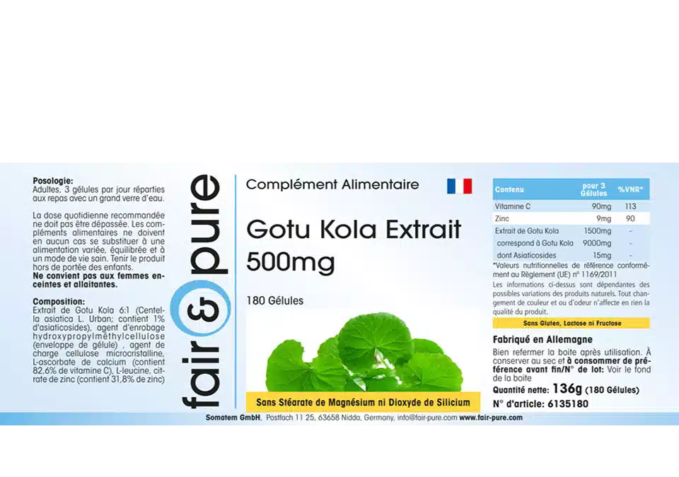 Gotu Kola extract 500mg