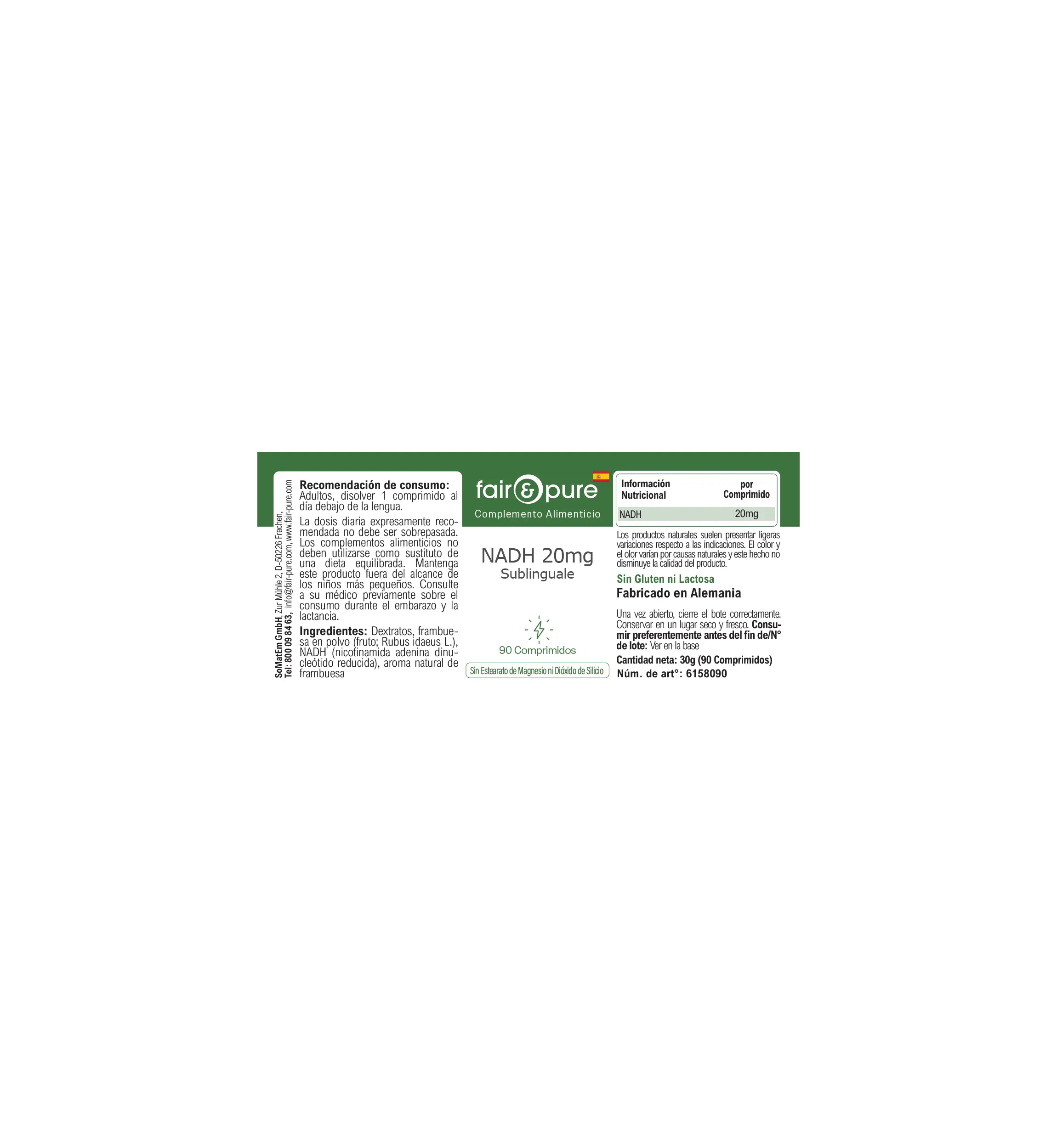 NADH 20mg sublingual - 90 Tabletten | fair-pure
