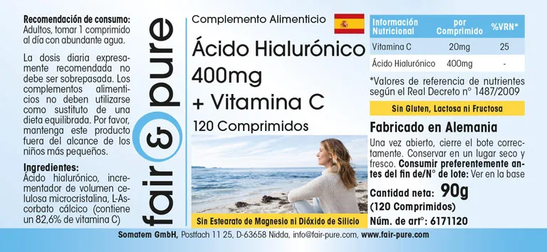 Ácido hialurónico 400mg + Vitamina C