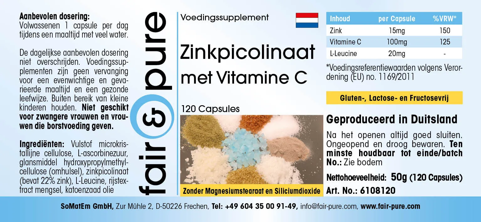 Zink 15mg met Vitamine C