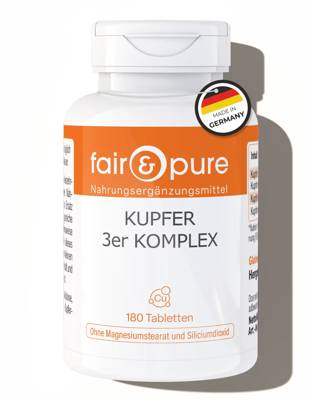 Koper 3-Complex – 180 Tabletten – Meer dan 100% dagelijkse behoefte | Fair & Pure