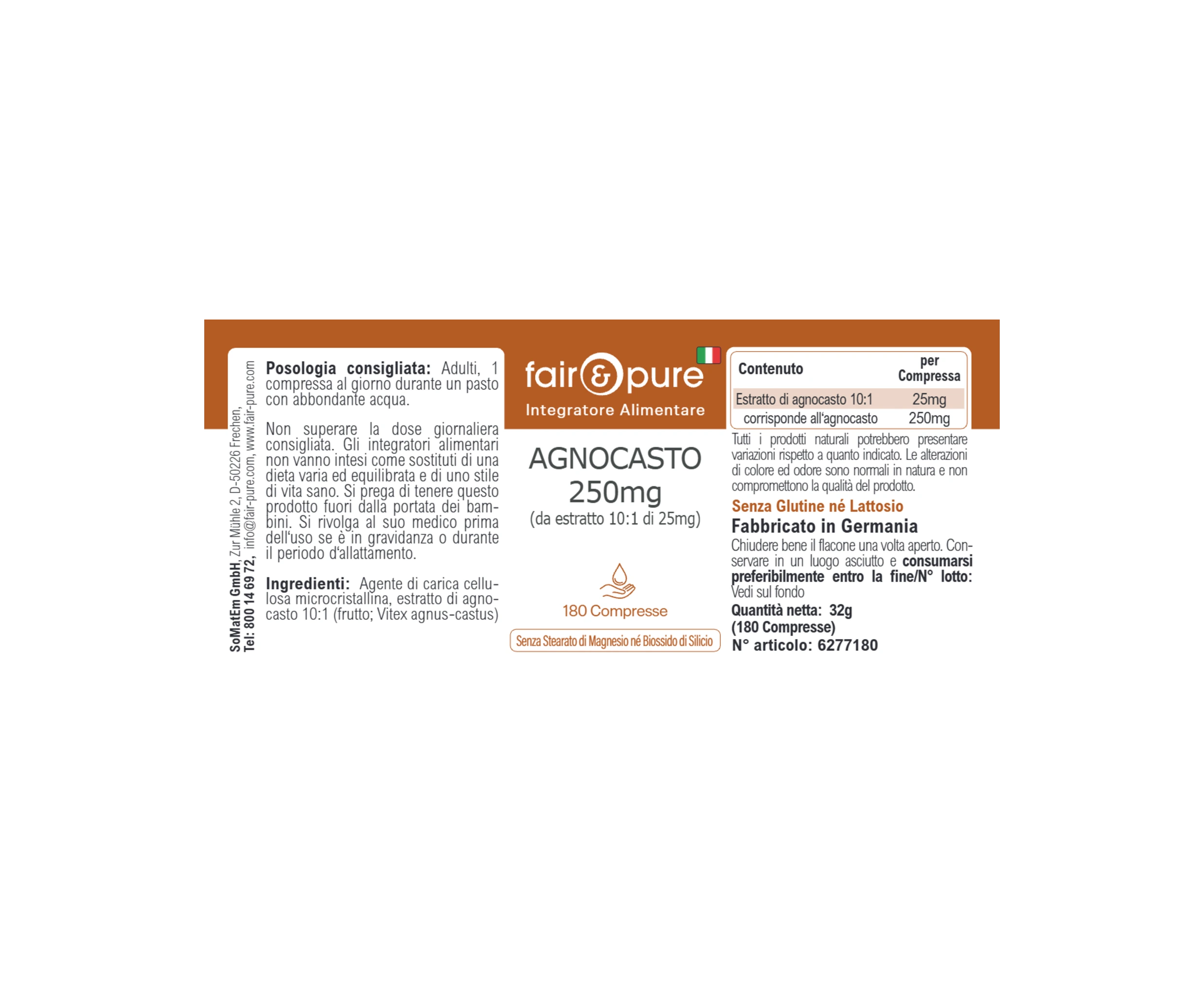 CHASTEBERRY 250mg (from 25mg 10:1 Extract) - 180 Tablets | fair-pure