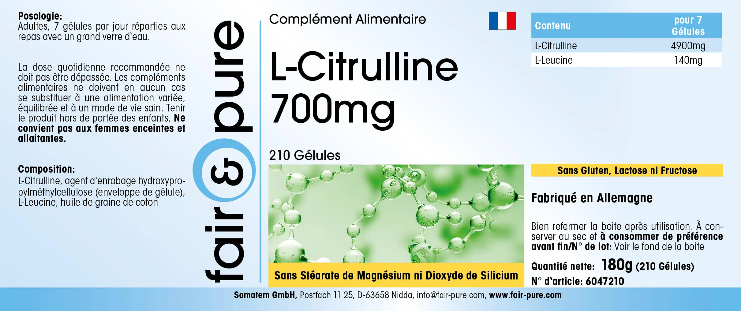 L-Citrulina 700mg