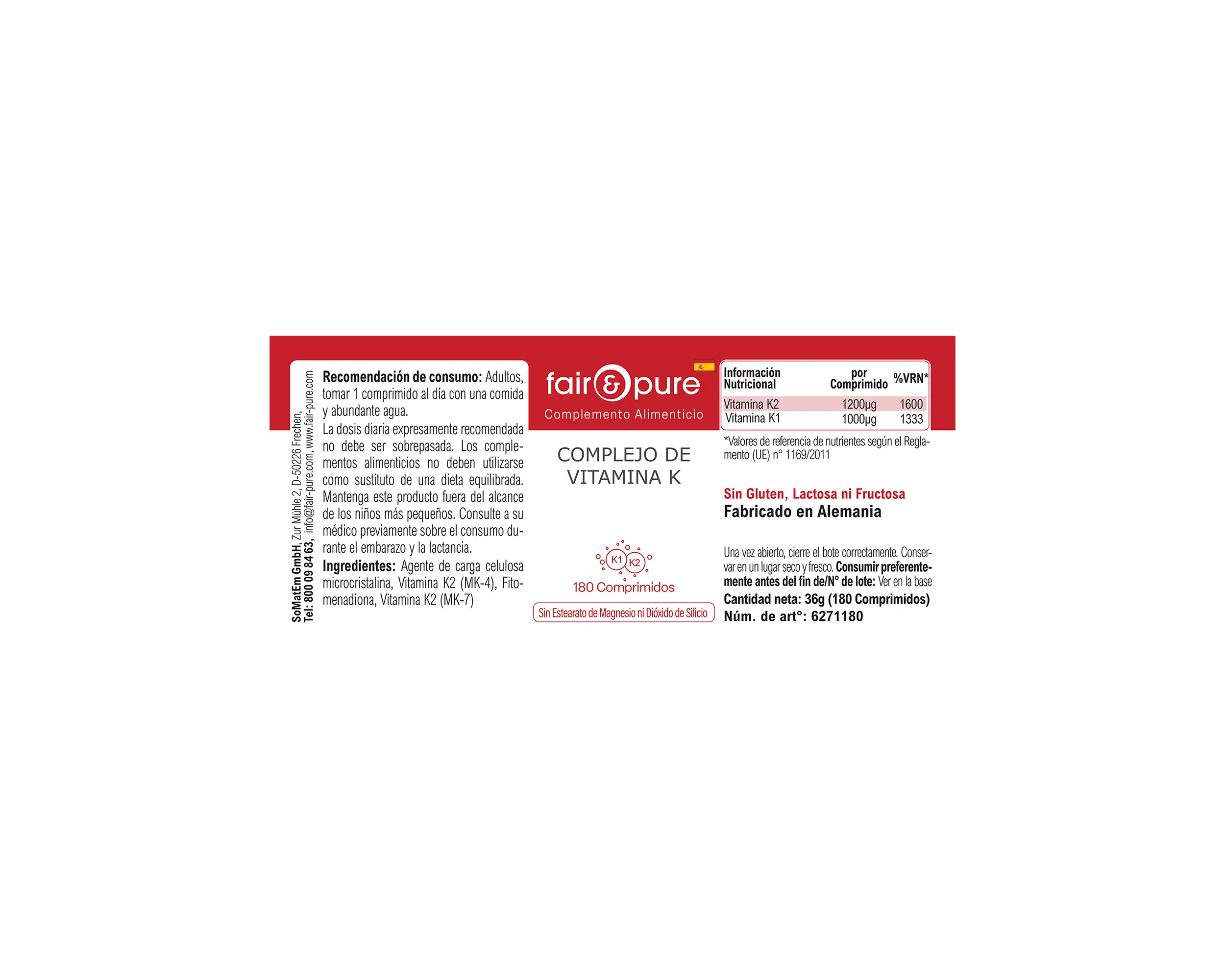 Vitamine K Complex - 180 Tabletten | fair-pure