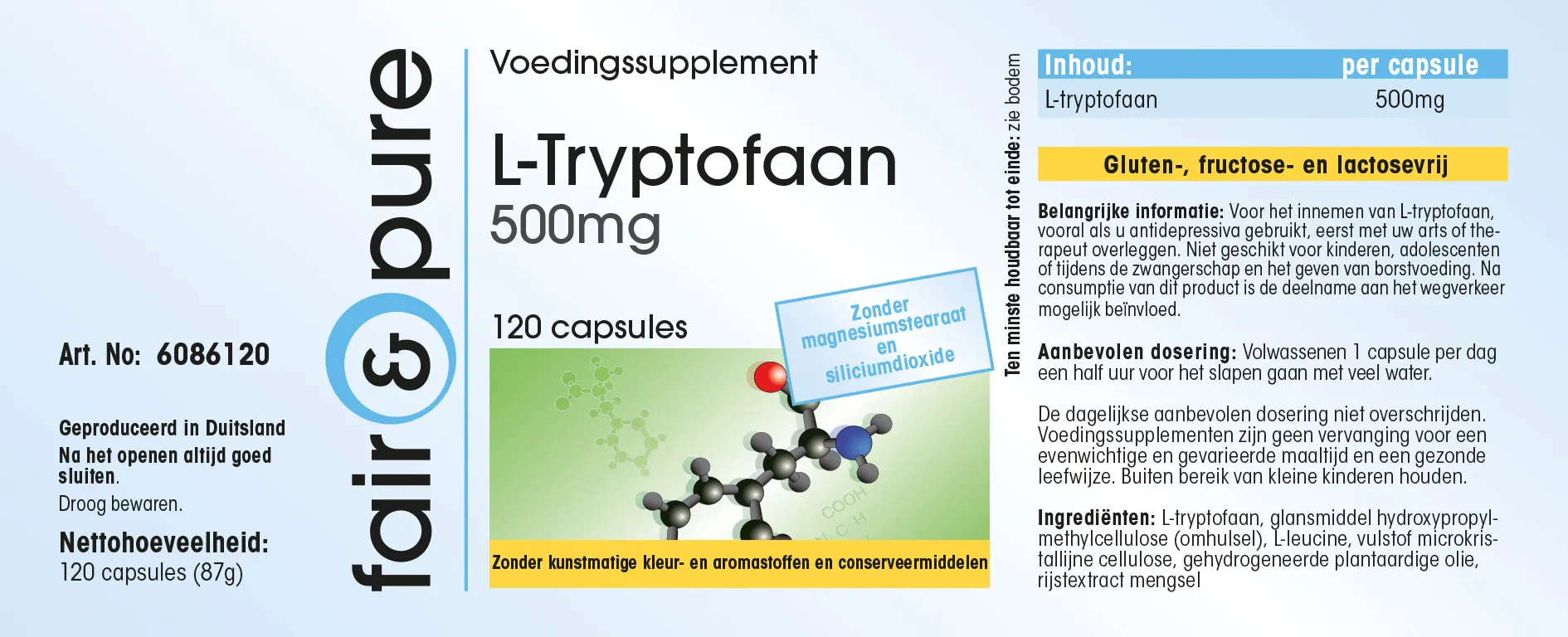 L-Tryptophane 500mg