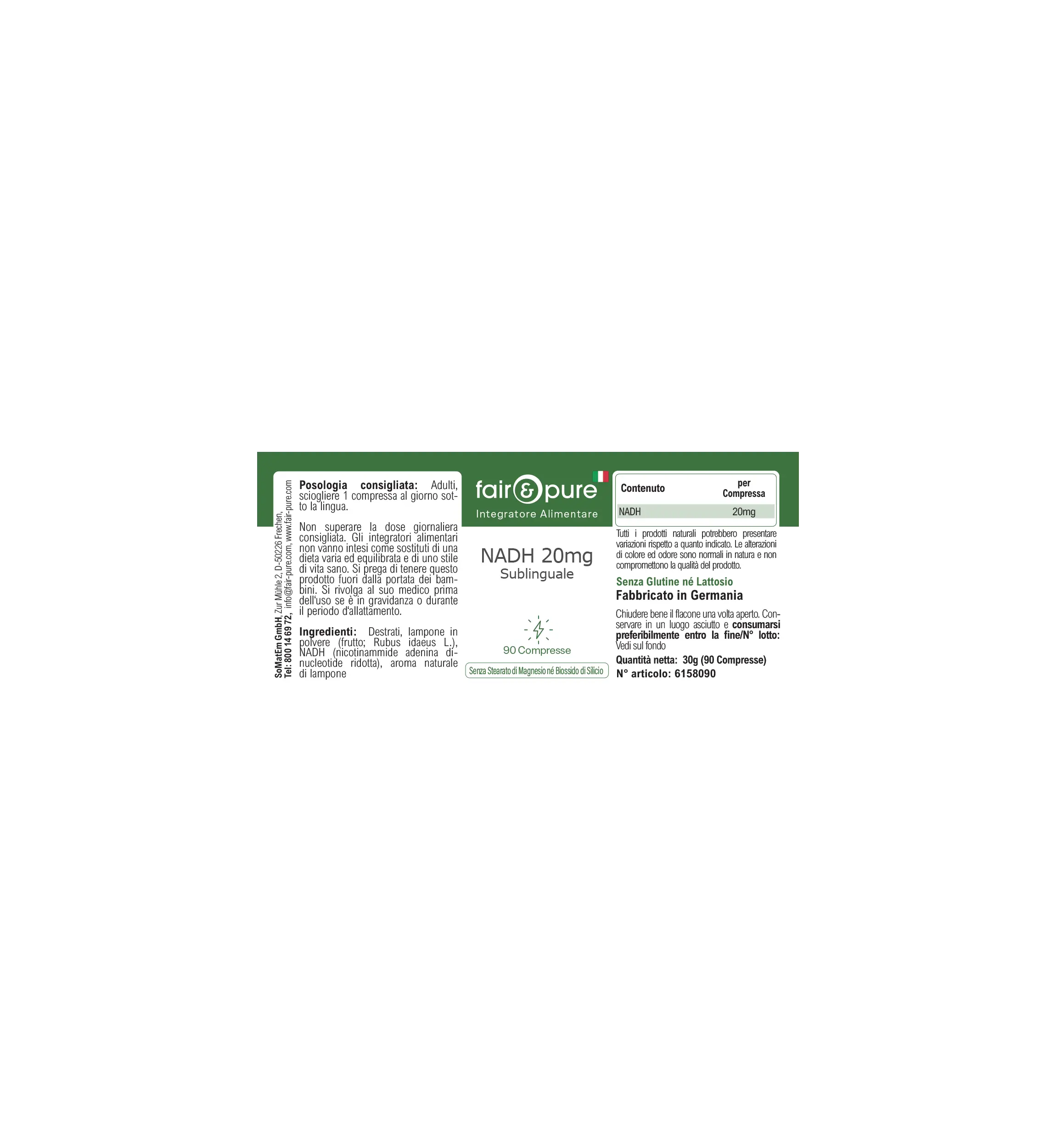 NADH 20mg sublingual - 90 Tabletten | fair-pure