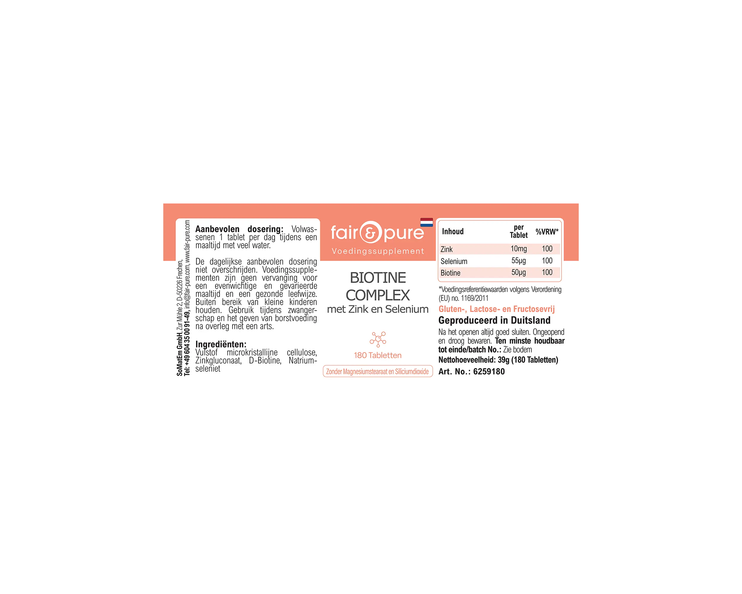 Biotin Complex with Zinc and Selenium - 180 Tablets | fair-pure