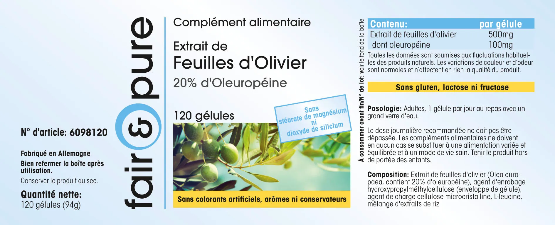 Olive Leaf Extract 500mg