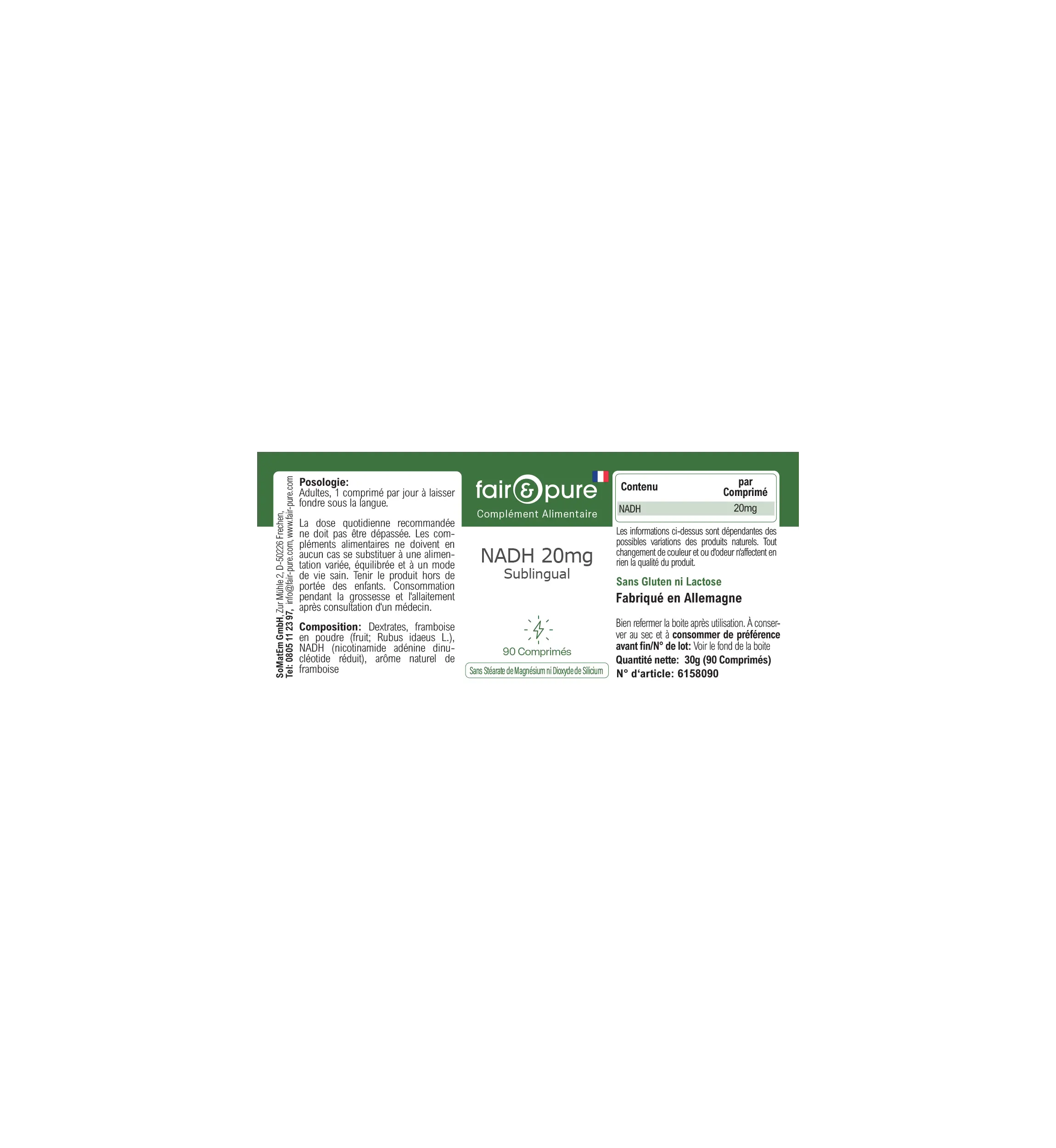 NADH 20mg sublingual - 90 Tabletten | fair-pure