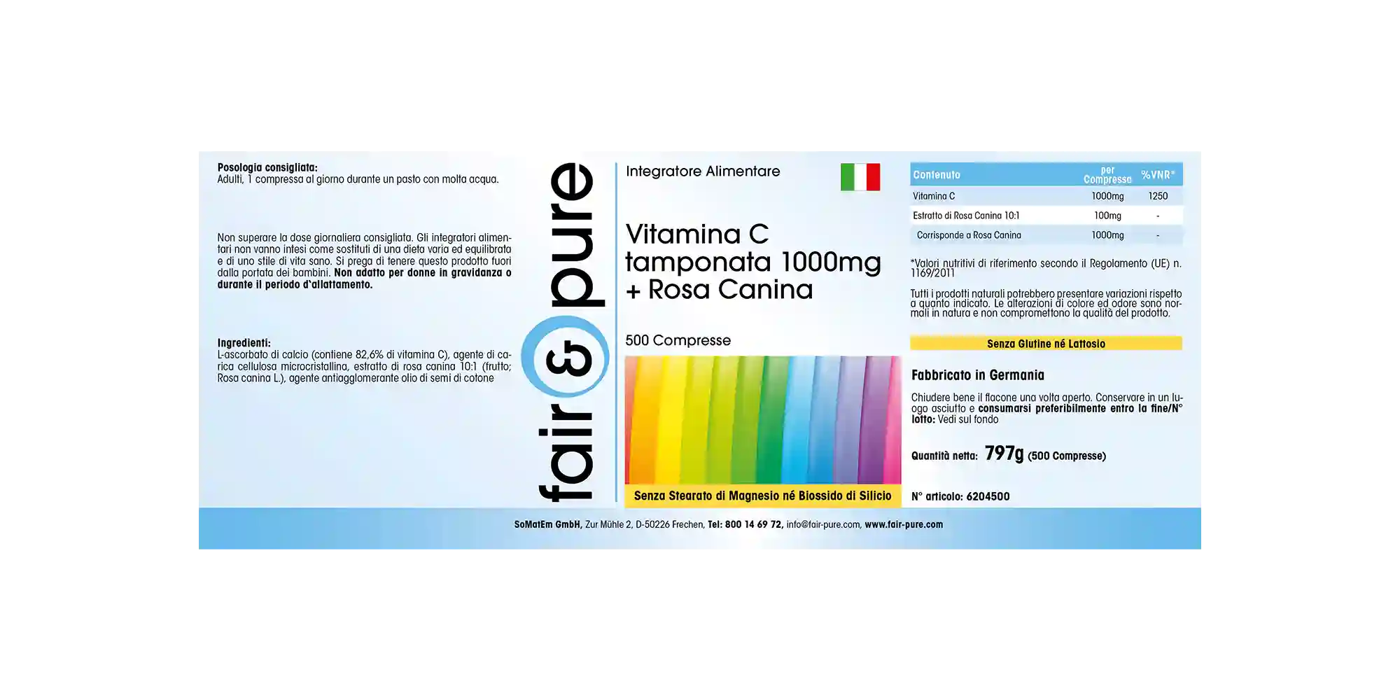 Vitamine C tamponnée 1000mg+hips de rose