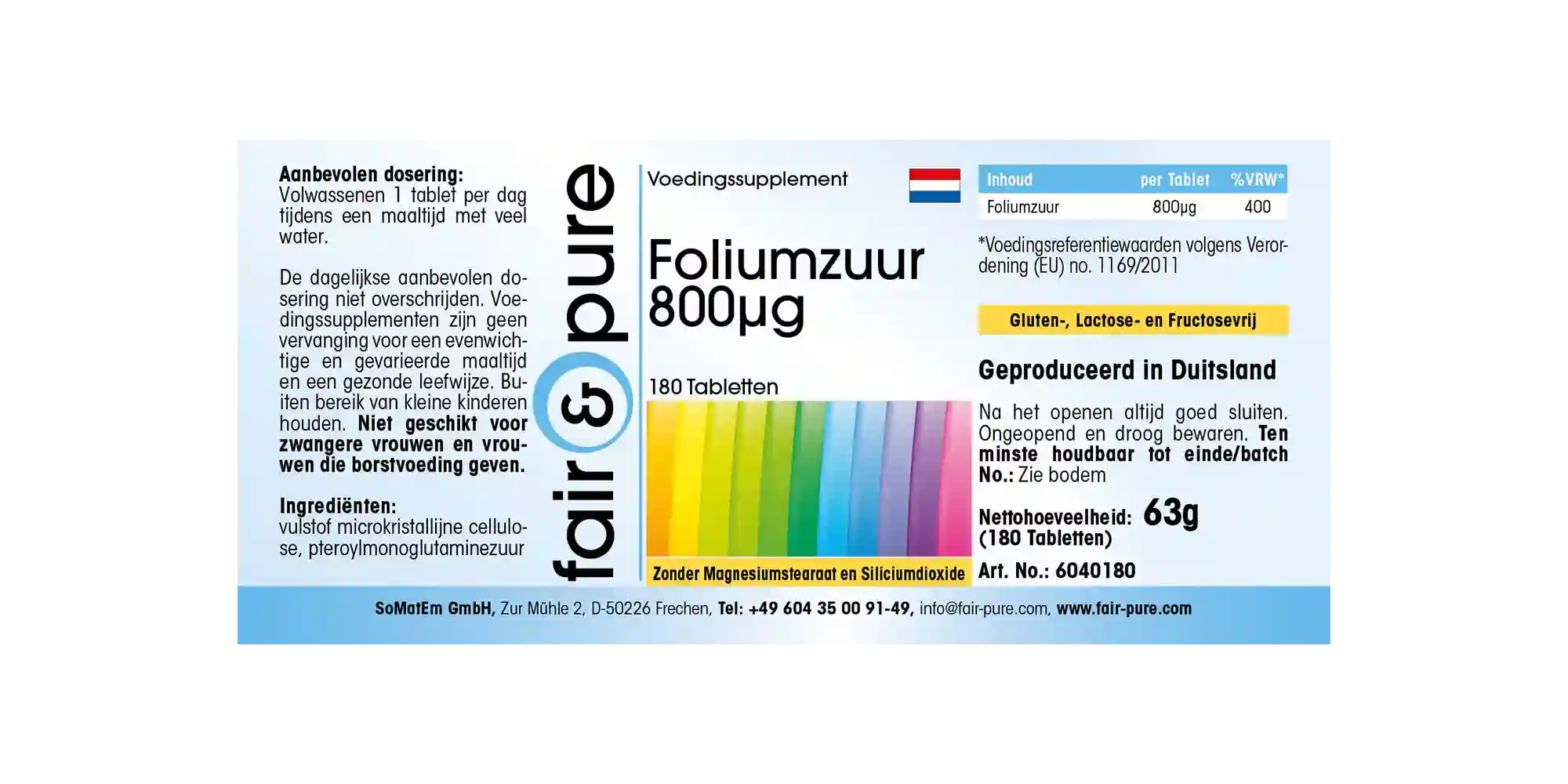 Acide folique 800µg