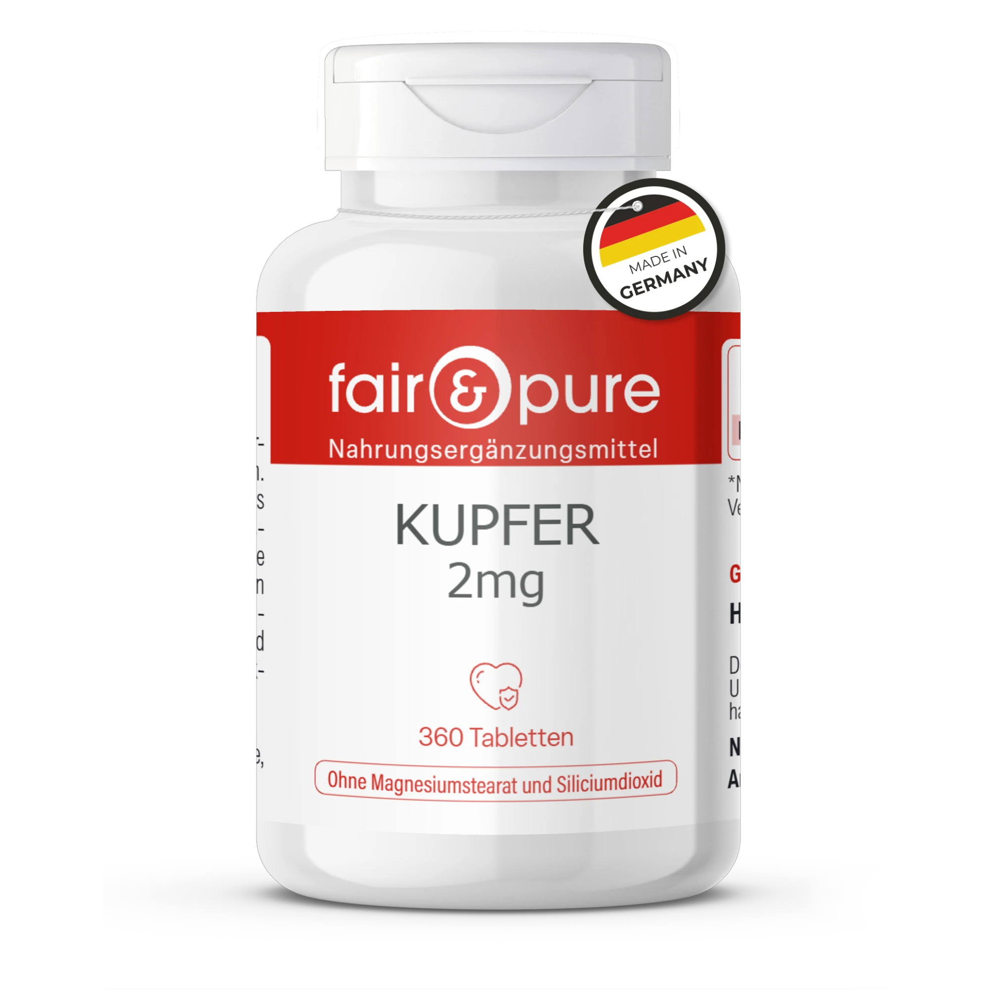 Kupfer 2mg - 360 Tabletten | fair-pure