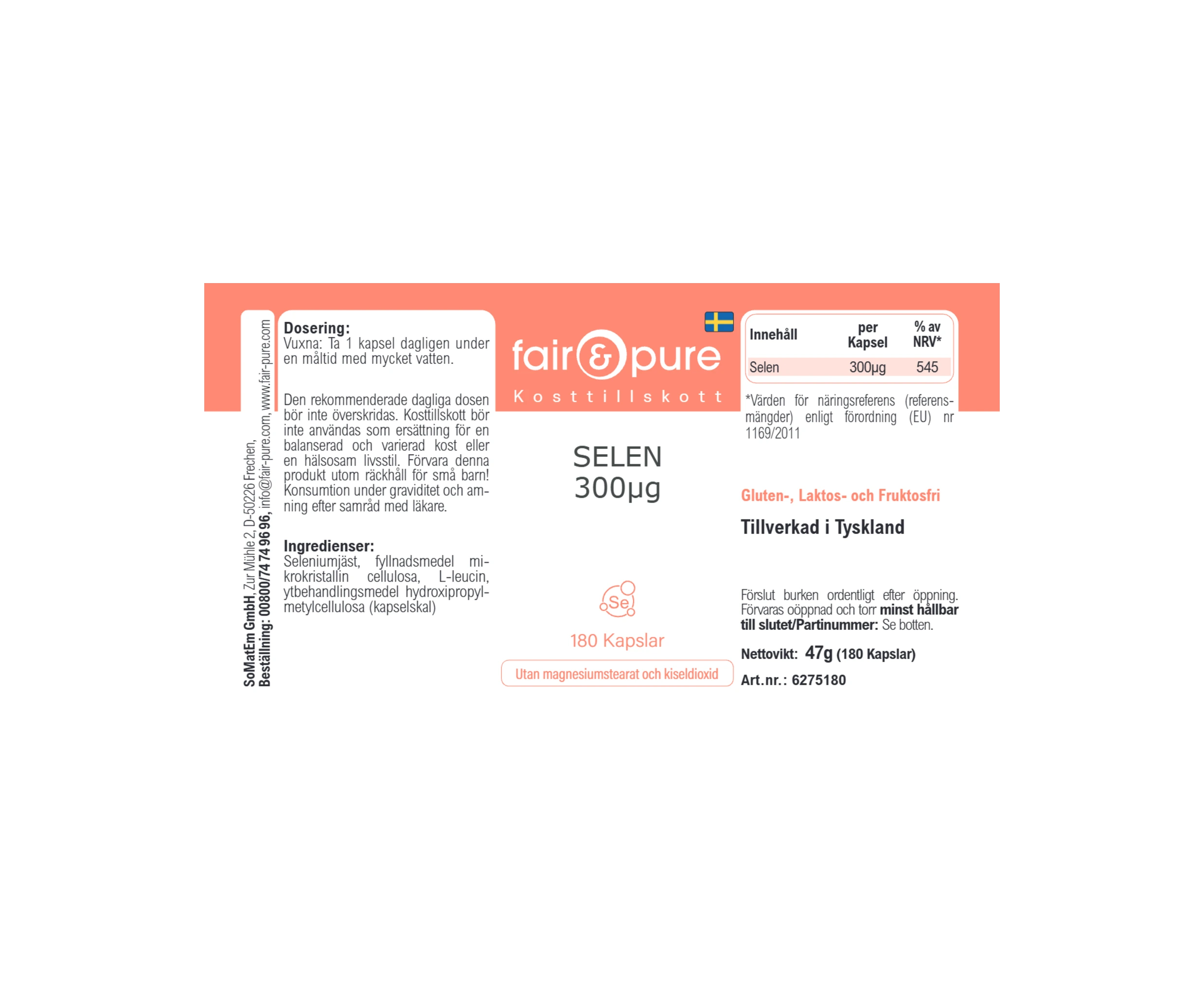 SELENIO 300µg - 180 Capsule | fair-pure