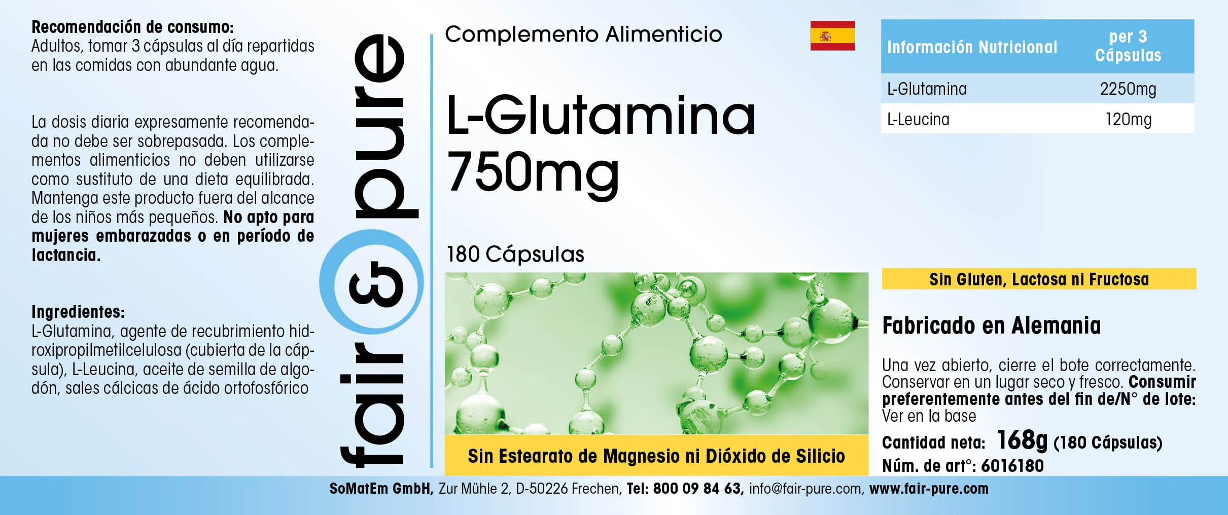 L-Glutamina 750mg