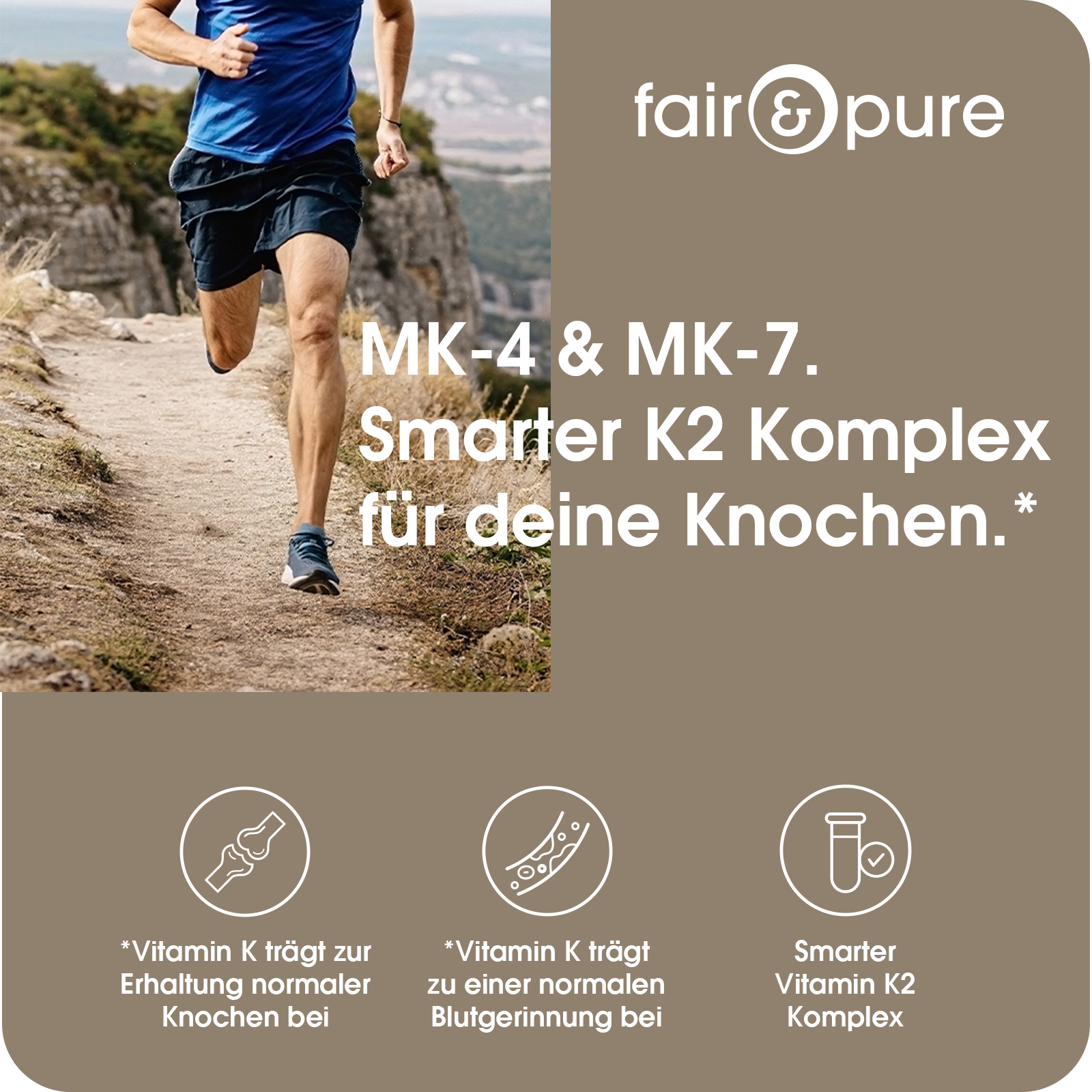 Complesso di Vitamina K2 1250µg - facile da deglutire | fair-pure