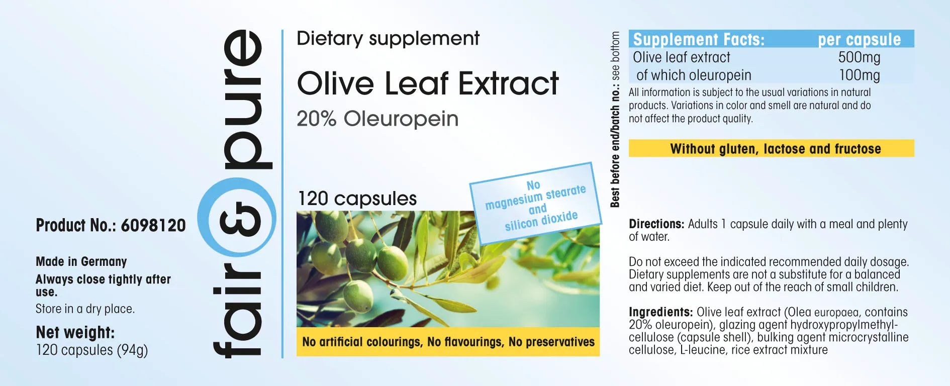 Olive Leaf Extract 500mg