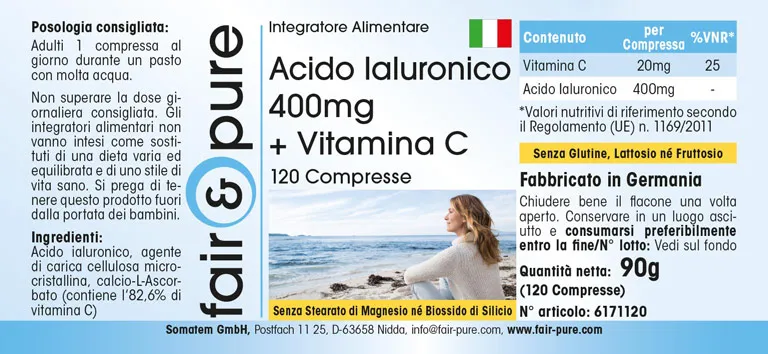 Acido ialuronico 400mg + vitamina C