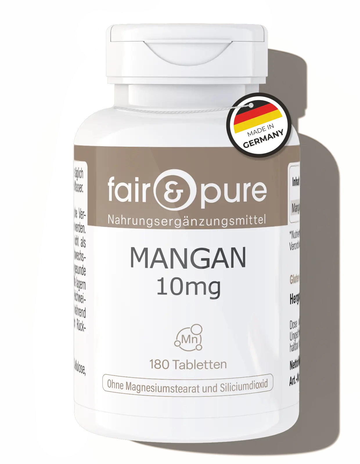 Mangan 10mg - 180 Tabletten | fair-pure