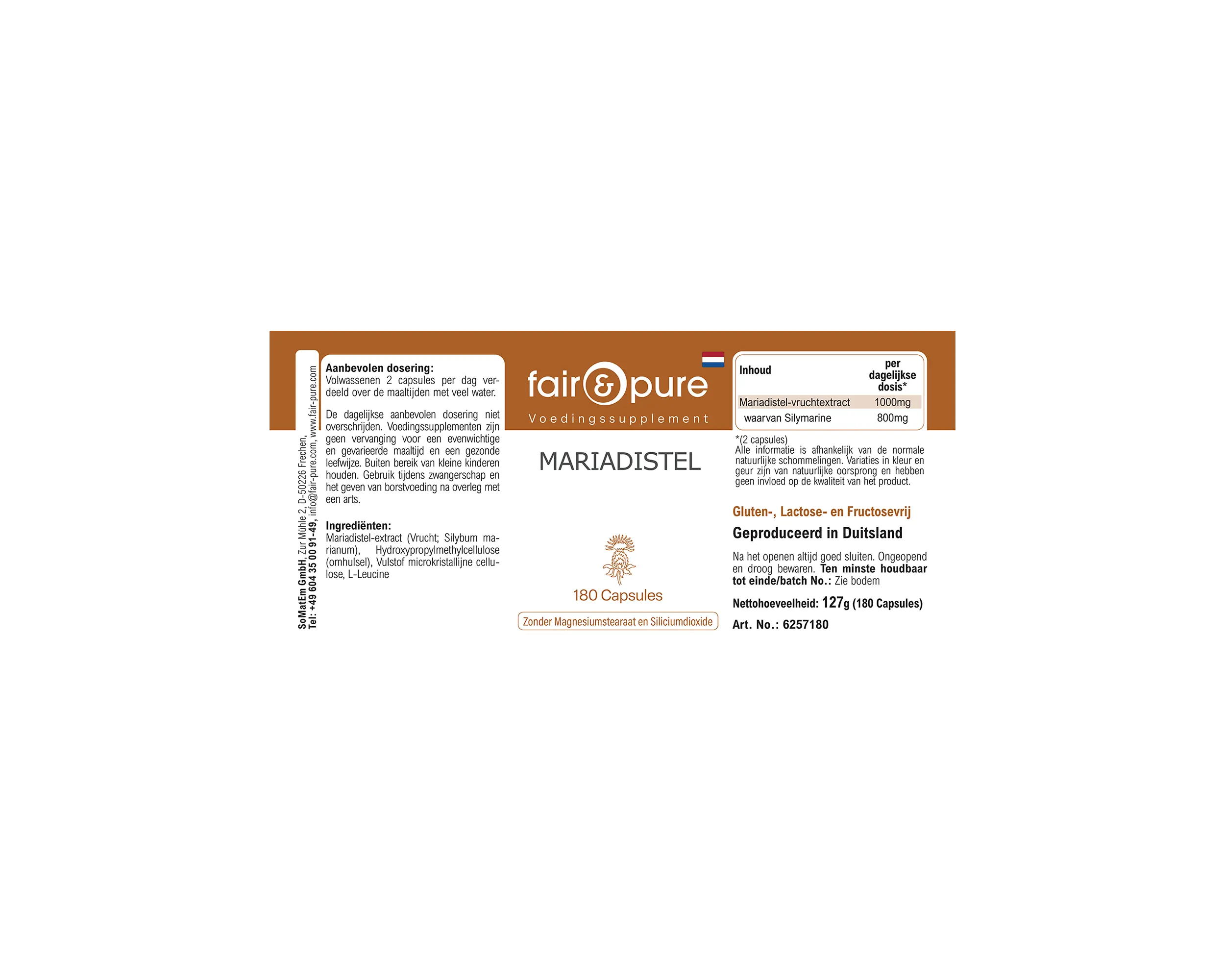 Mariendistel - 180 Kapseln | fair-pure