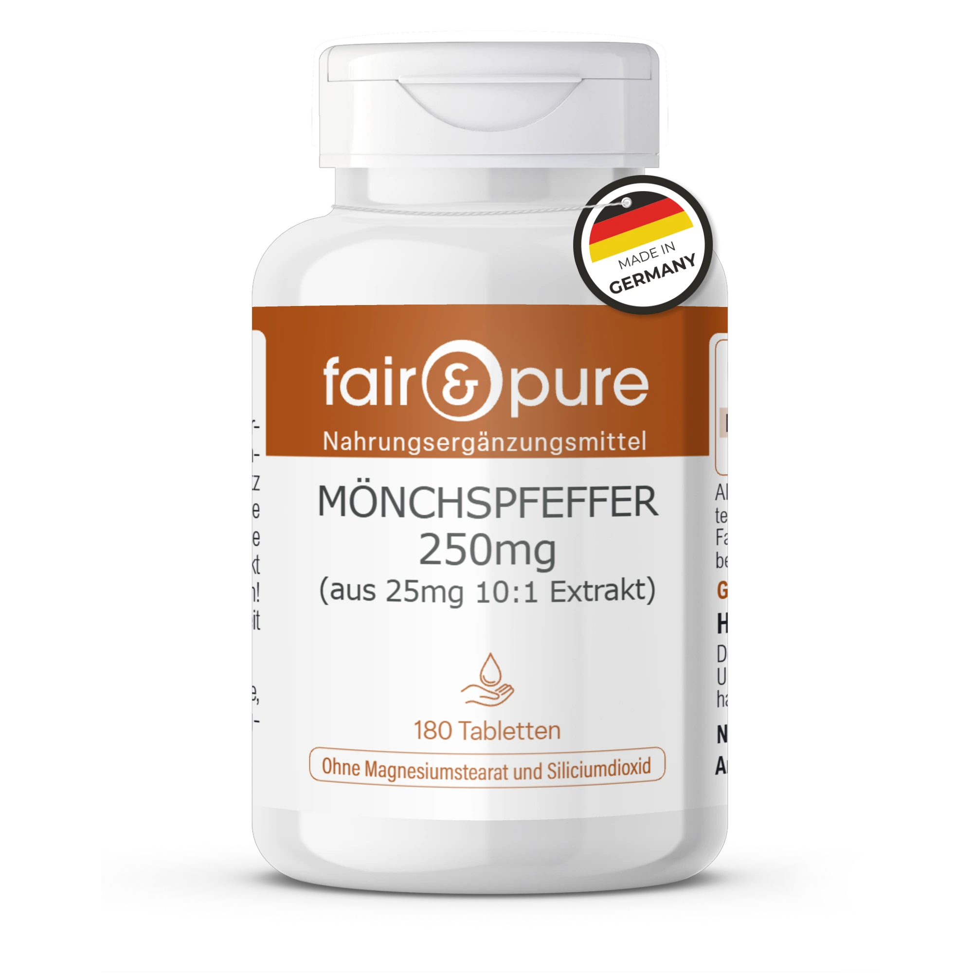 CHASTEBERRY 250mg (from 25mg 10:1 Extract) - 180 Tablets | fair-pure