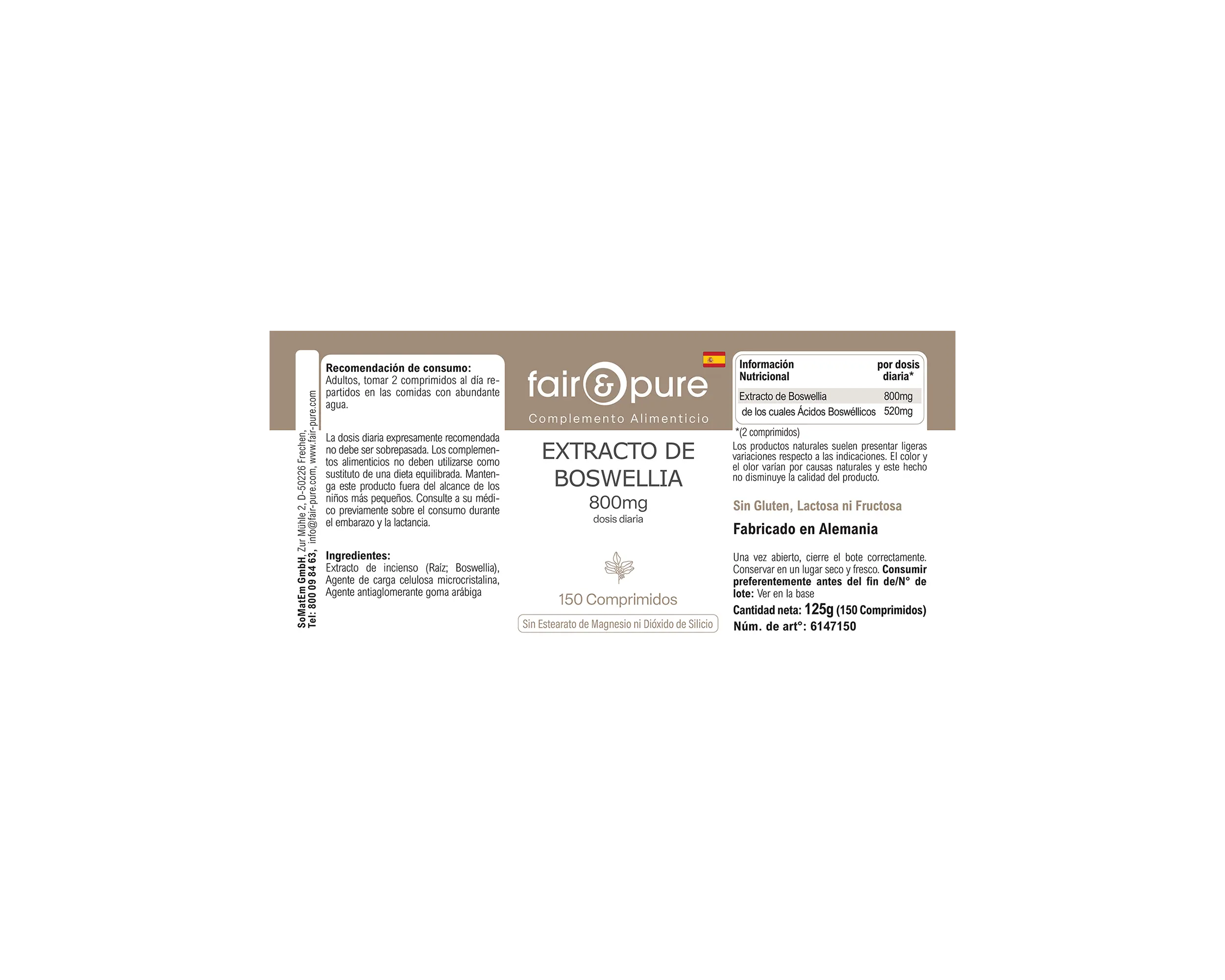 Boswellia Weihrauch Extrakt 400mg | fair-pure