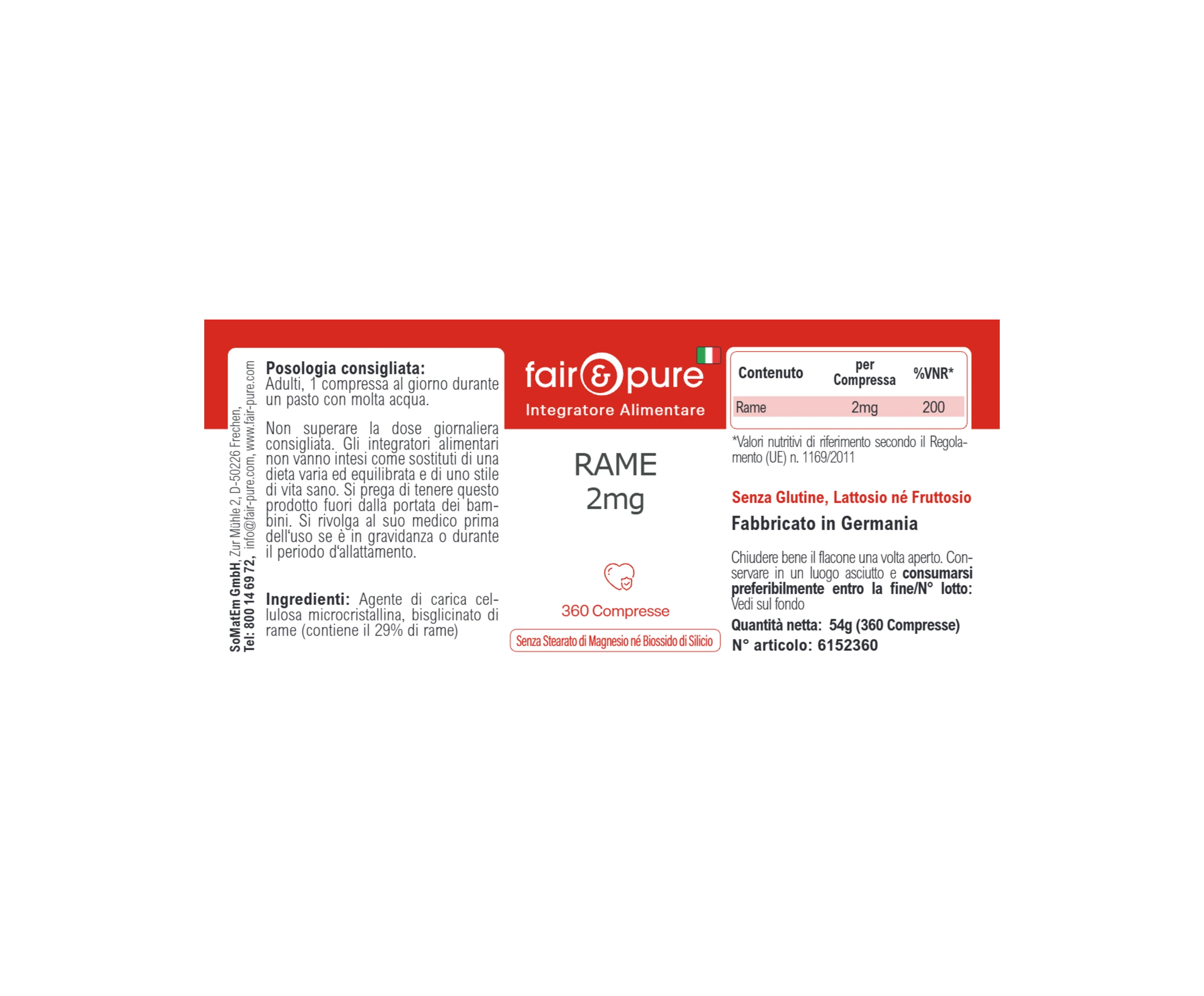 Kupfer 2mg - 360 Tabletten | fair-pure