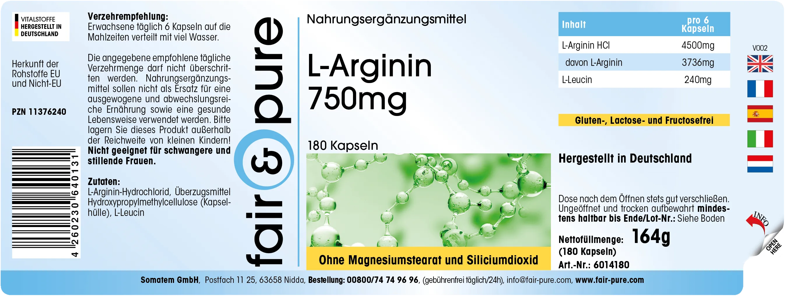 L-Arginina 750mg