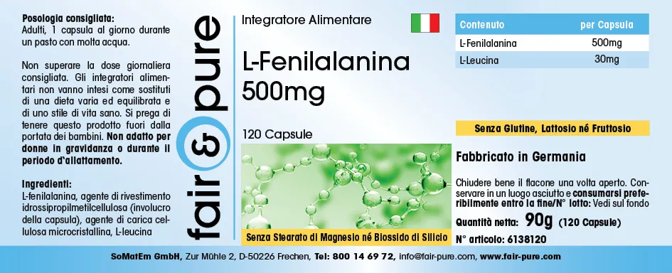 L-Phenylalanine 500mg