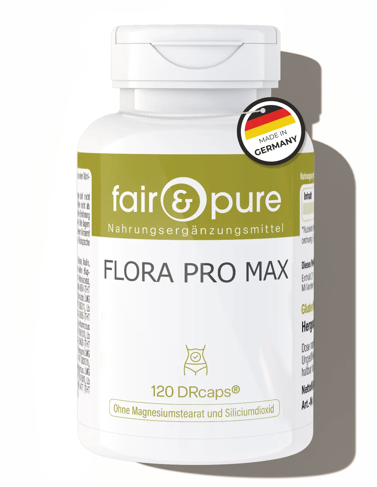Flora Pro Max - 120 DRcaps® - mit 21 Bakterienstämmen | fair-pure
