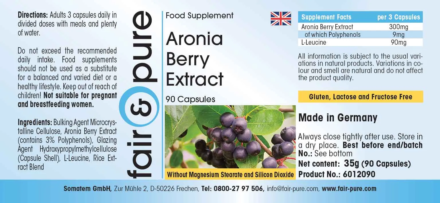 Aronia berry with anthocyanins