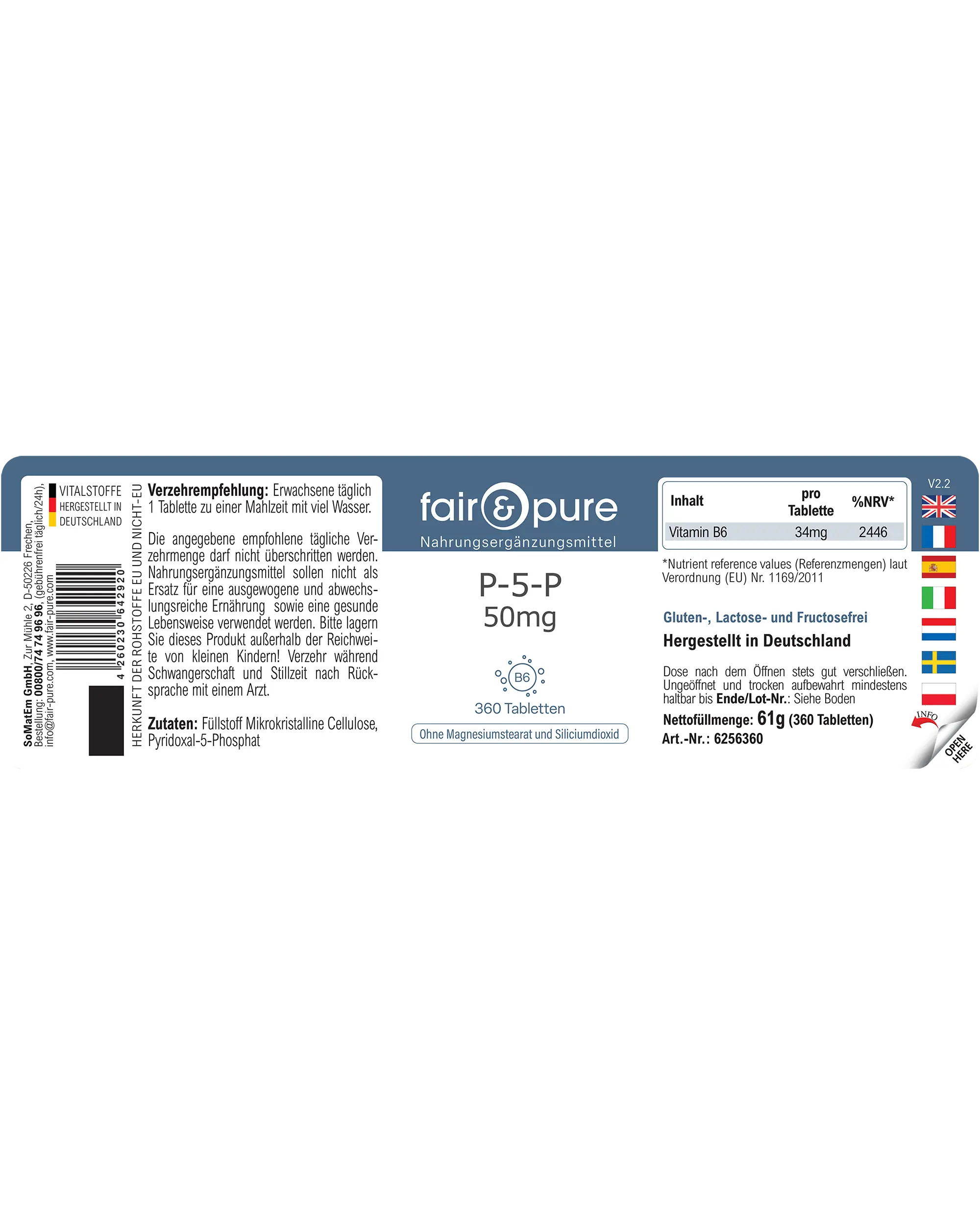P-5-P 50mg - 360 Comprimés | fair-pure