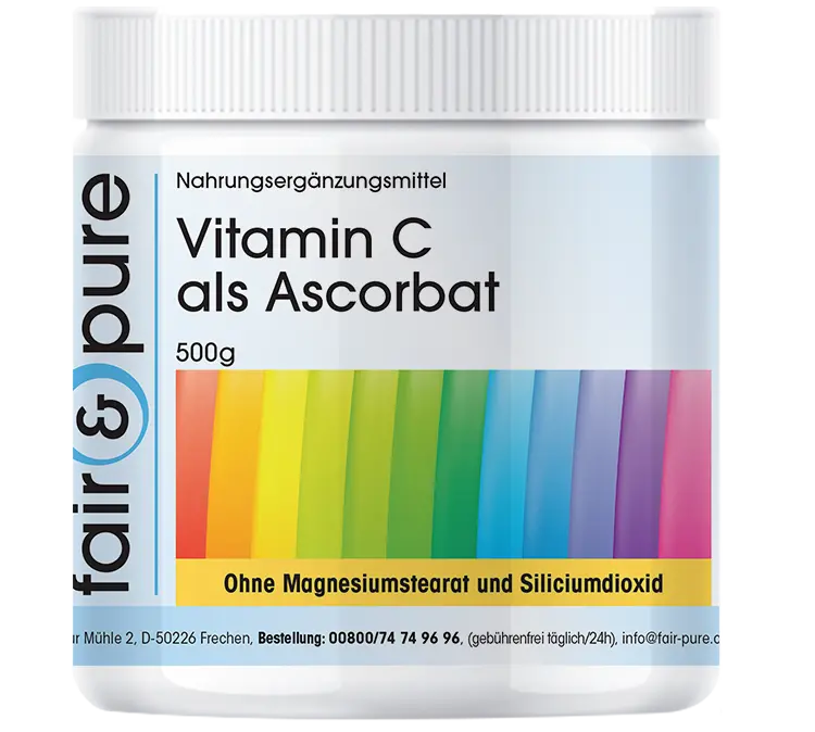 Vitamin C als Ascorbat - 500g Pulver | fair-pure