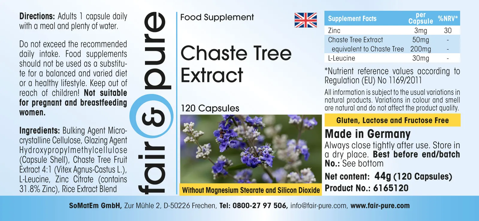 Chaste Tree Extract with Zinc