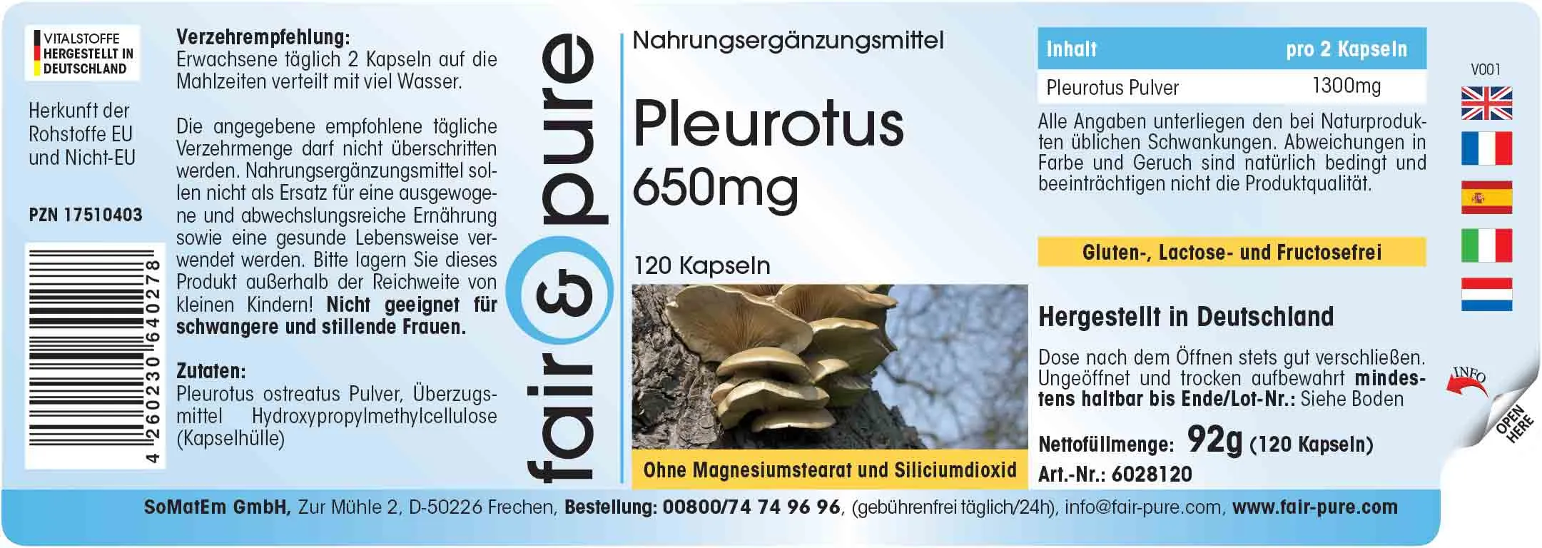 Pleurotus 650mg