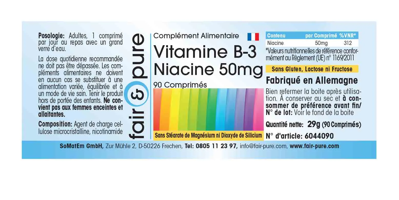 Vitamin B3 Niacin 50mg