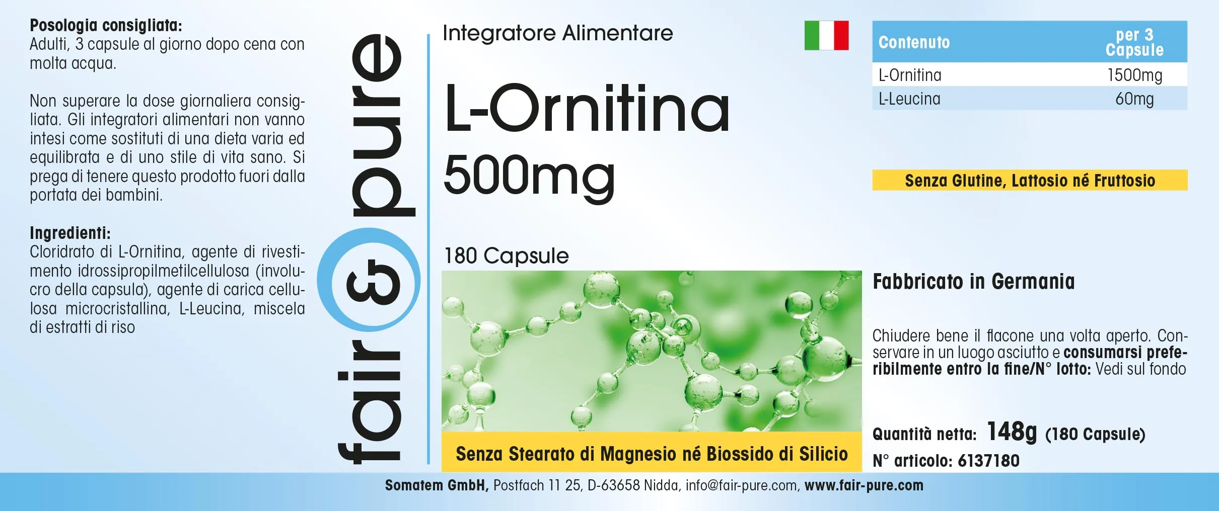 L-Ornitina 500mg