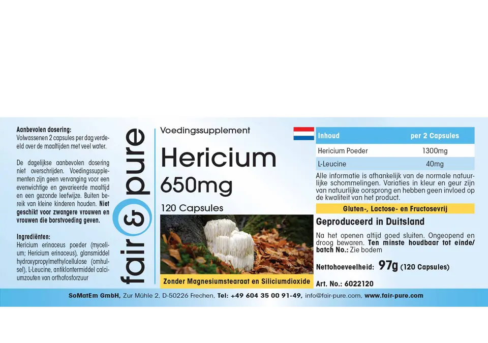 Hericium 650mg