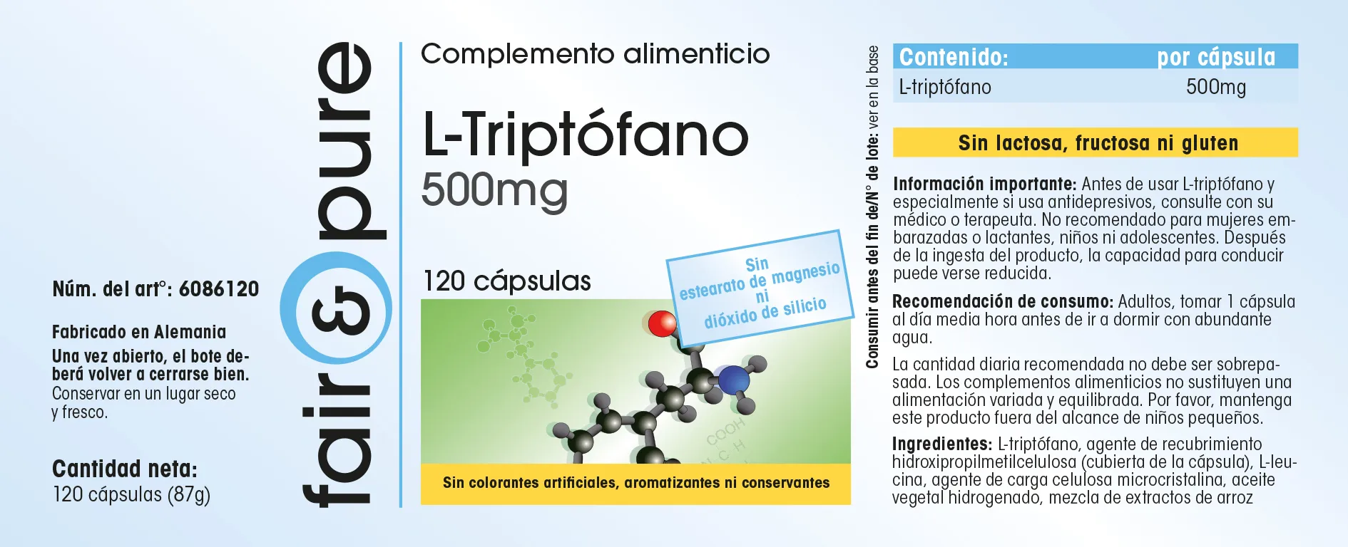 L-Tryptophane 500mg