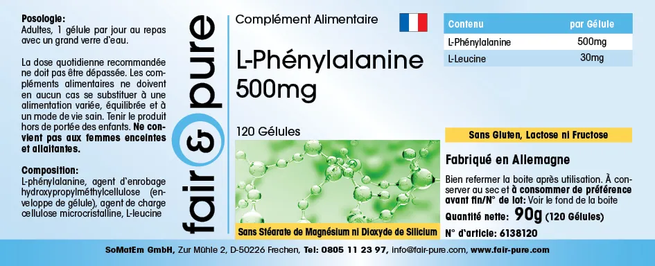  L-Fenylalanine 500mg