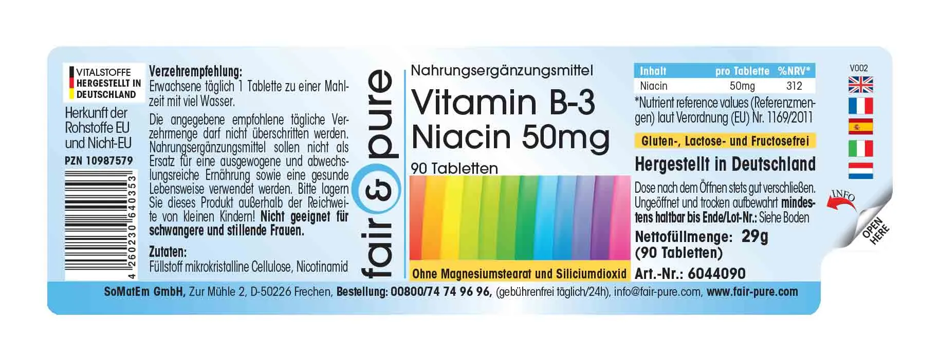 Vitamina B3 Niacina 50mg