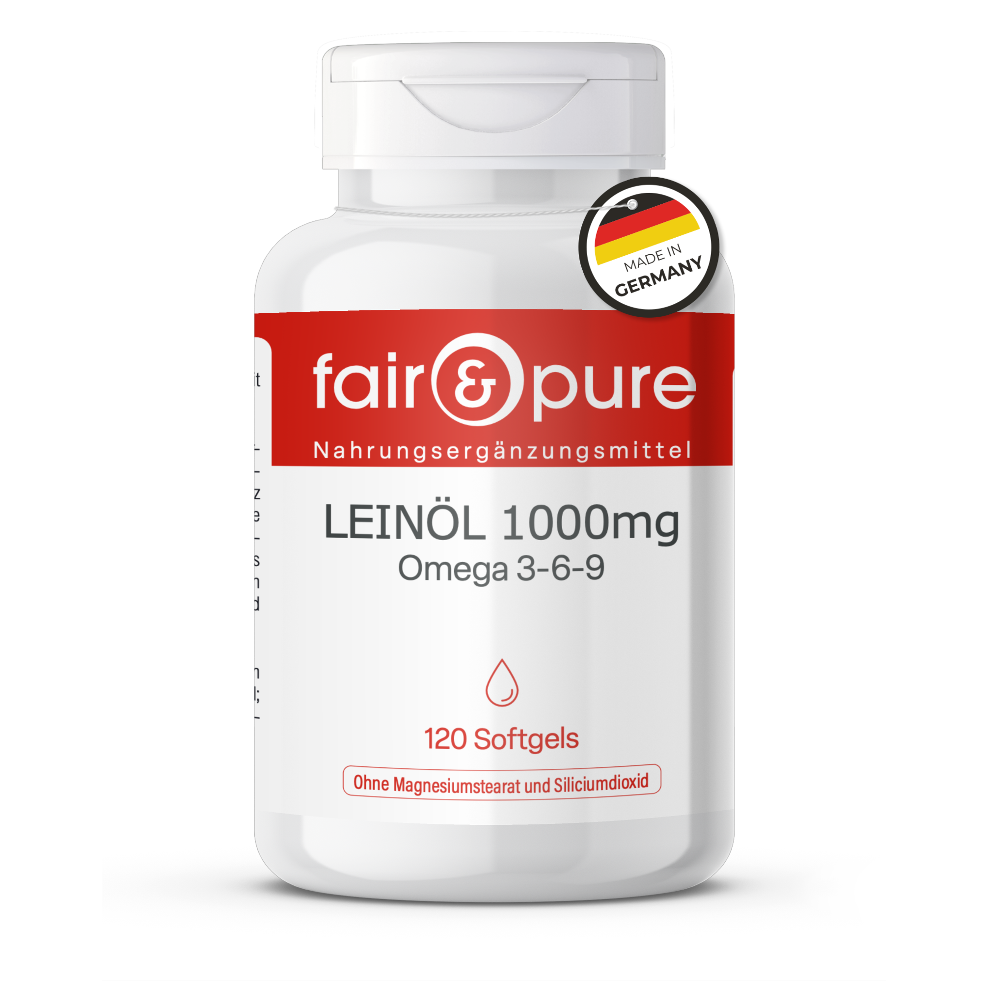 Huile de lin 1000mg Oméga 3-6-9 - 120 capsules molles | fair-pure