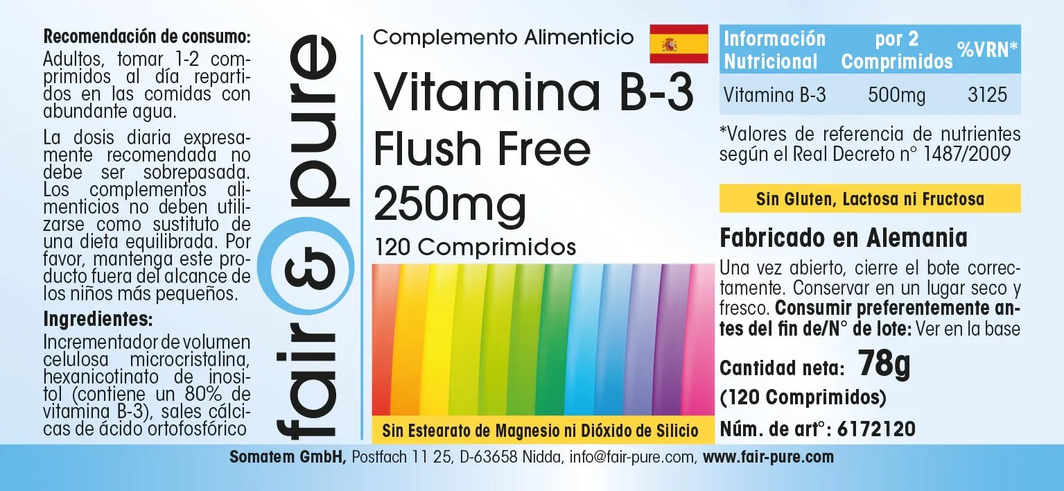 Vitamine B3 250mg Flush Free