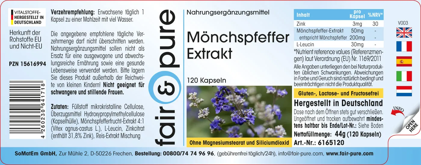 Mönchspfeffer Extrakt mit Zink