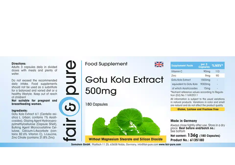 Estratto di Gotu Kola 500mg